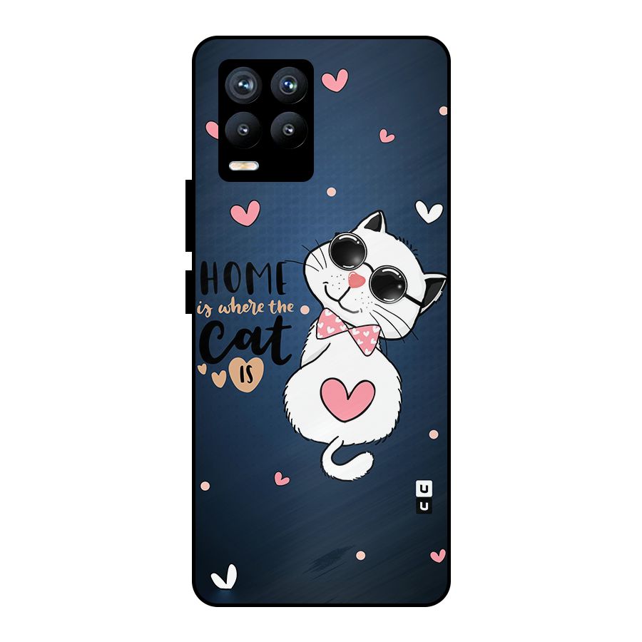 Home Where Cat Metal Back Case for Realme 8 Pro
