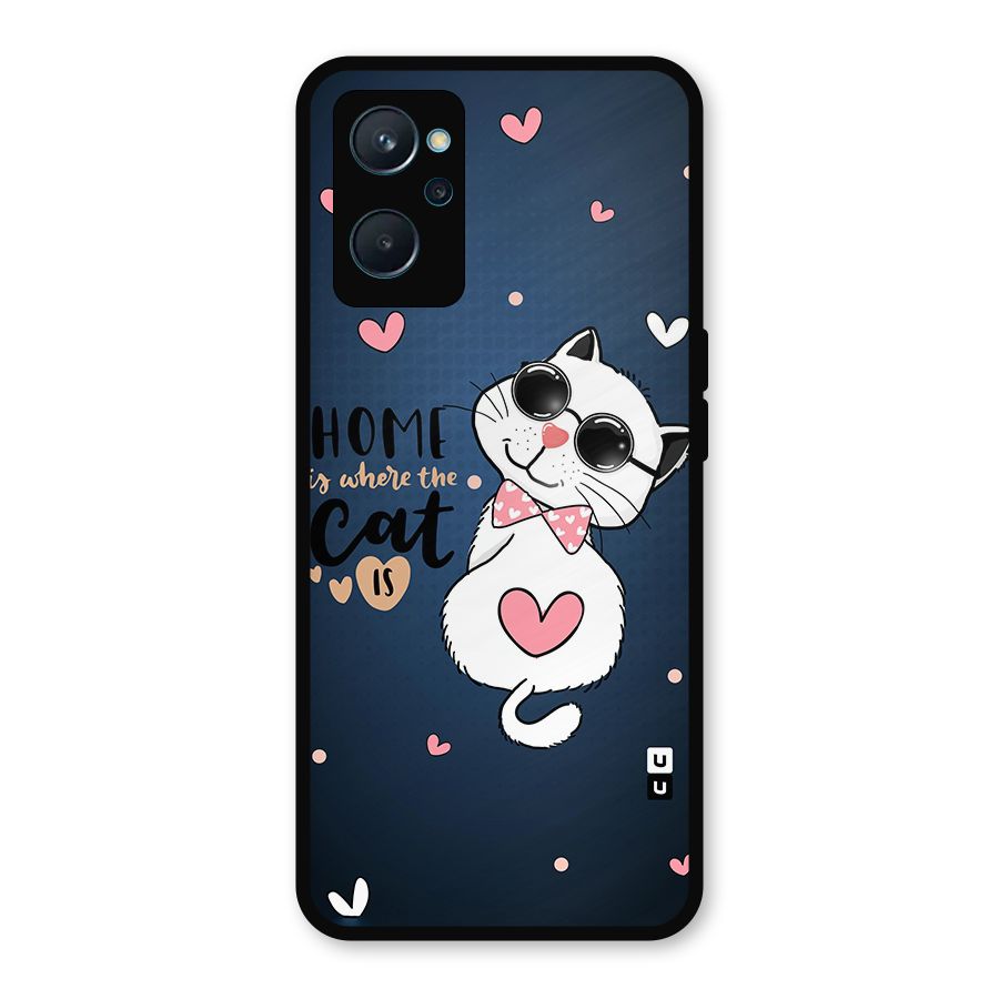 Home Where Cat Metal Back Case for Realme 9i