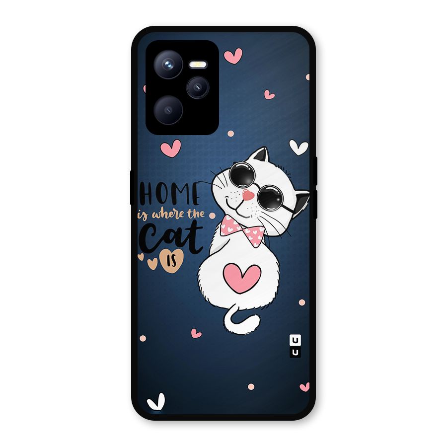 Home Where Cat Metal Back Case for Realme C35