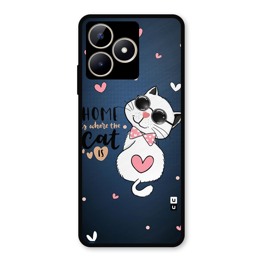 Home Where Cat Metal Back Case for Realme C53