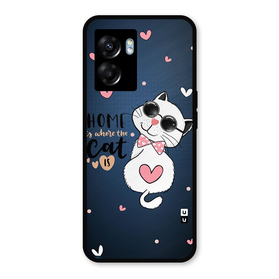Home Where Cat Metal Back Case for Realme Narzo 50 5G