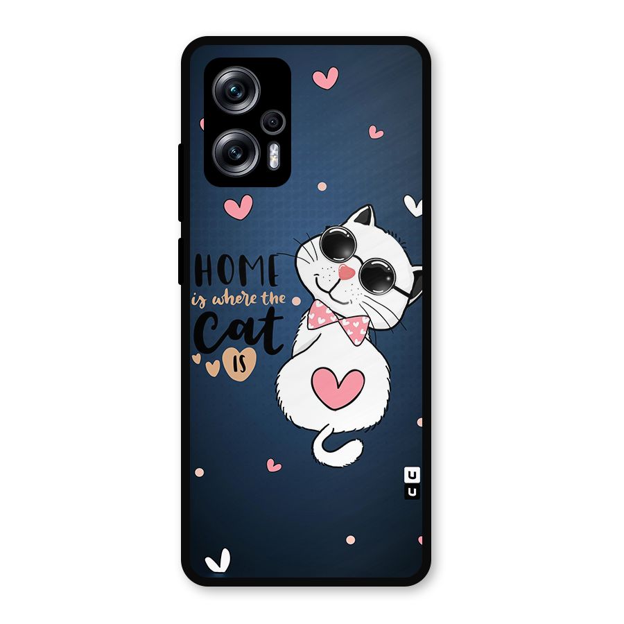 Home Where Cat Metal Back Case for Redmi K50i