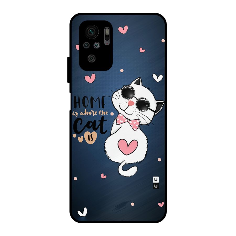 Home Where Cat Metal Back Case for Redmi Note 11 SE