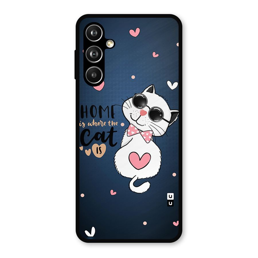 Home Where Cat Metal Back Case for Samsung Galaxy M54