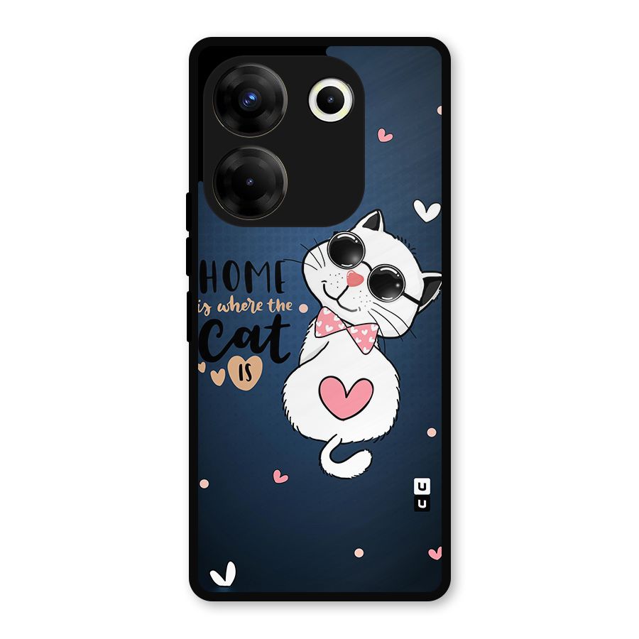 Home Where Cat Metal Back Case for Tecno Camon 20