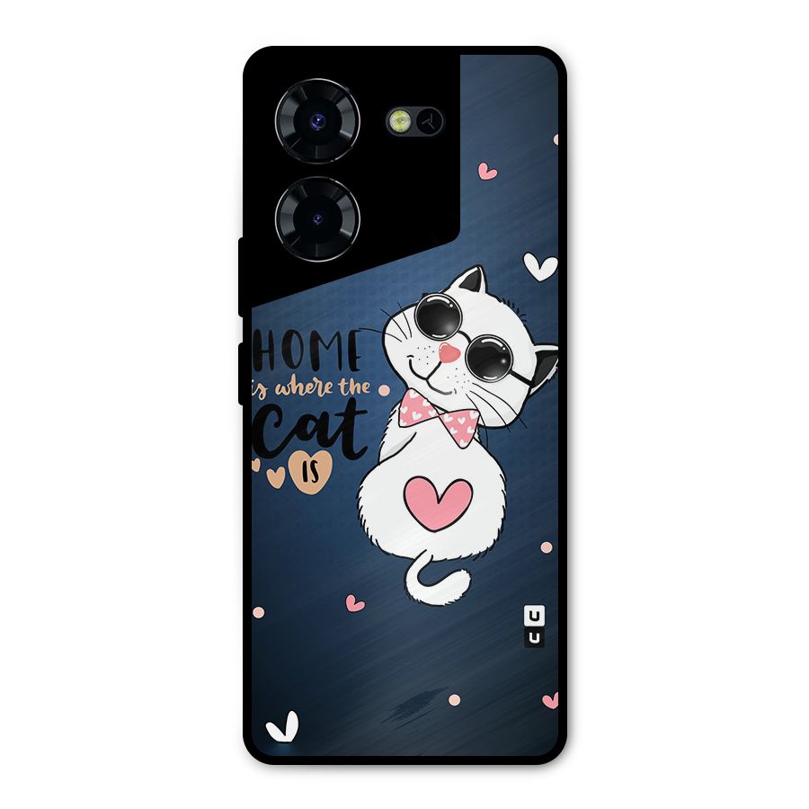 Home Where Cat Metal Back Case for Tecno Pova 5 Pro 5G