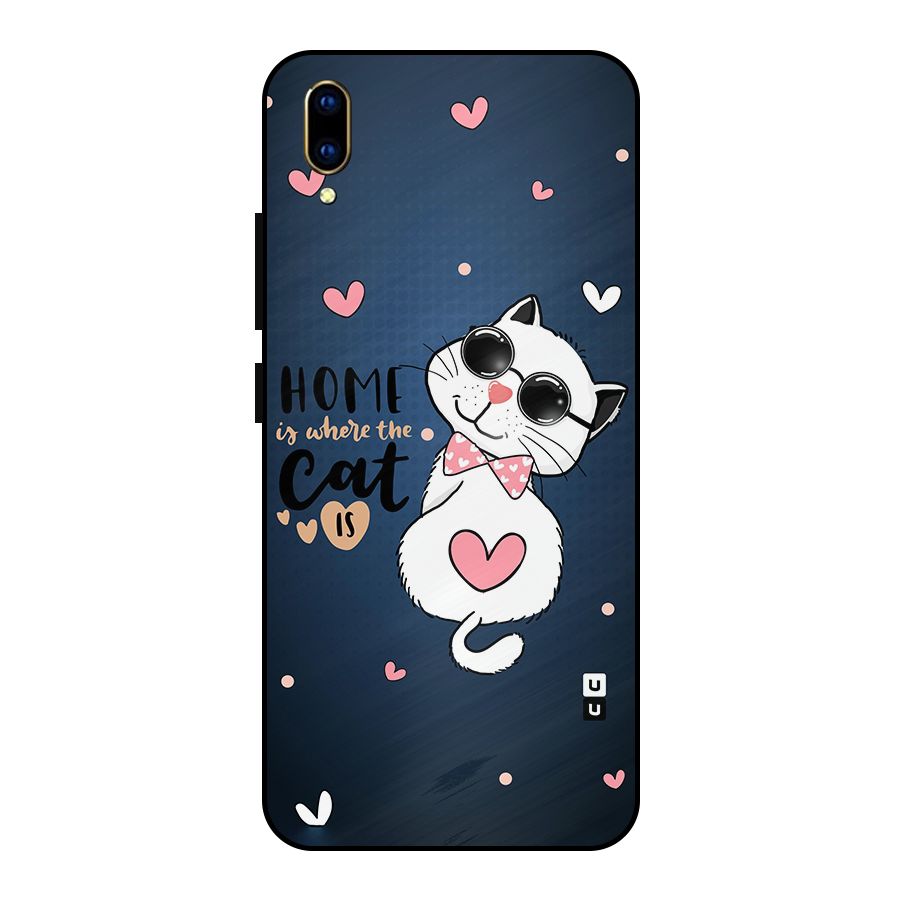 Home Where Cat Metal Back Case for Vivo V11 Pro