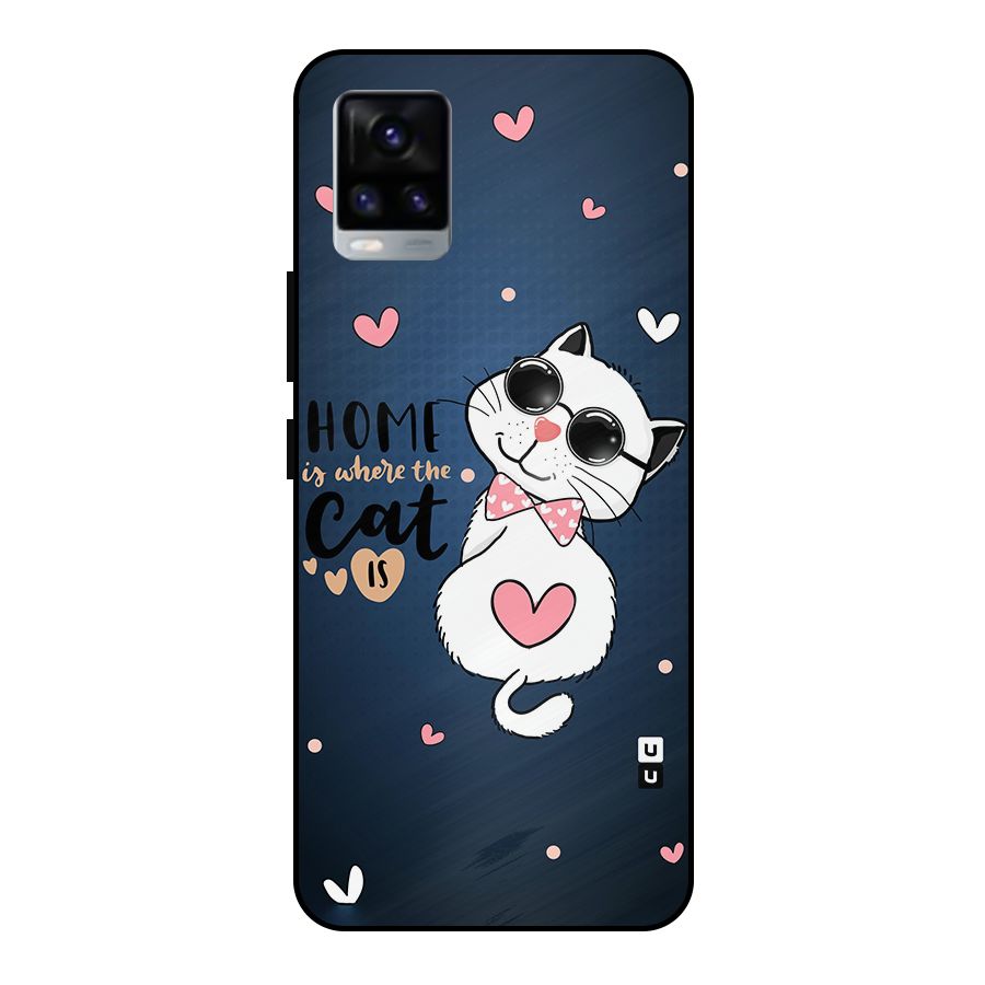 Home Where Cat Metal Back Case for Vivo V20 2021