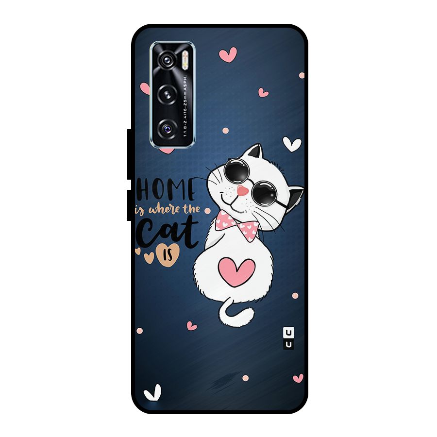 Home Where Cat Metal Back Case for Vivo V20 SE