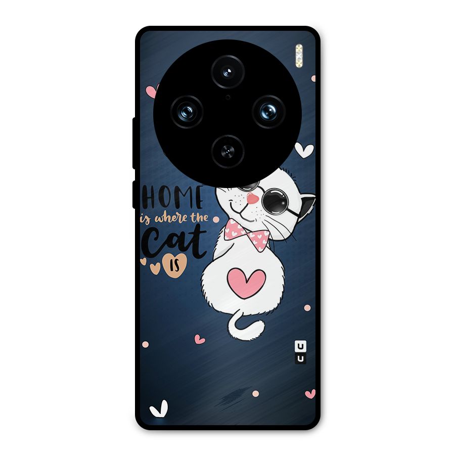 Home Where Cat Metal Back Case for Vivo X100 Pro