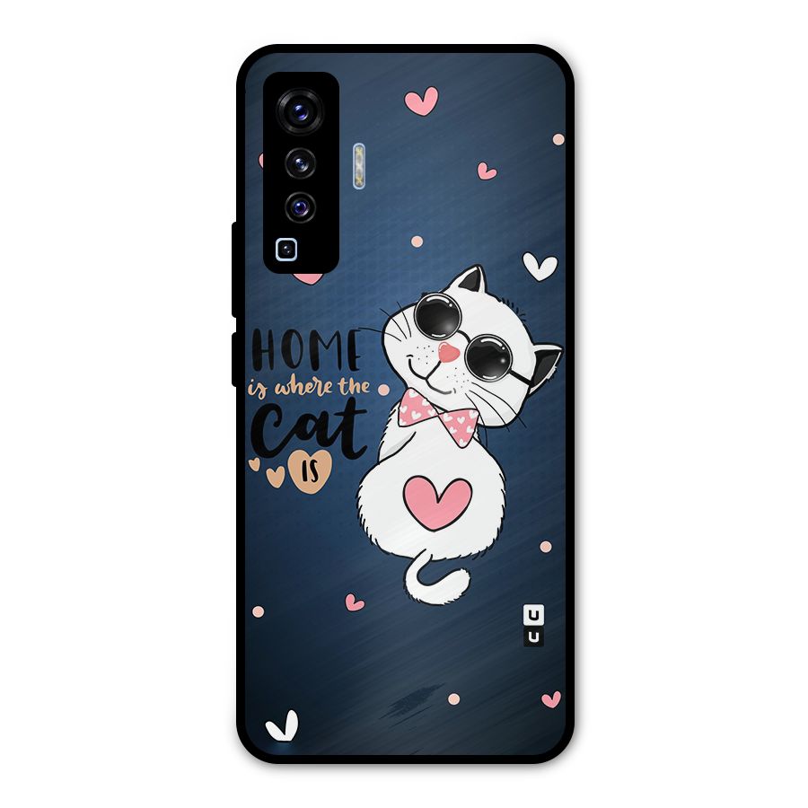 Home Where Cat Metal Back Case for Vivo X50