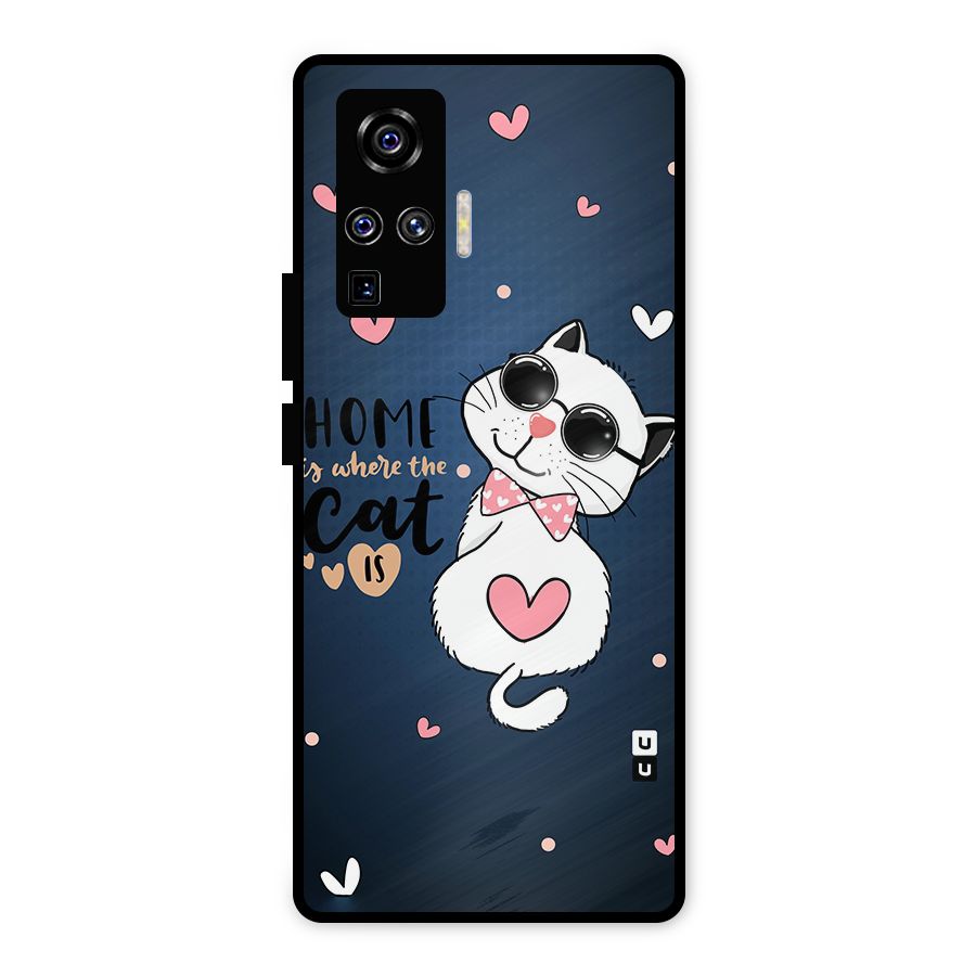 Home Where Cat Metal Back Case for Vivo X50 Pro