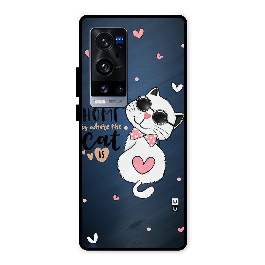 Home Where Cat Metal Back Case for Vivo X60 Pro Plus
