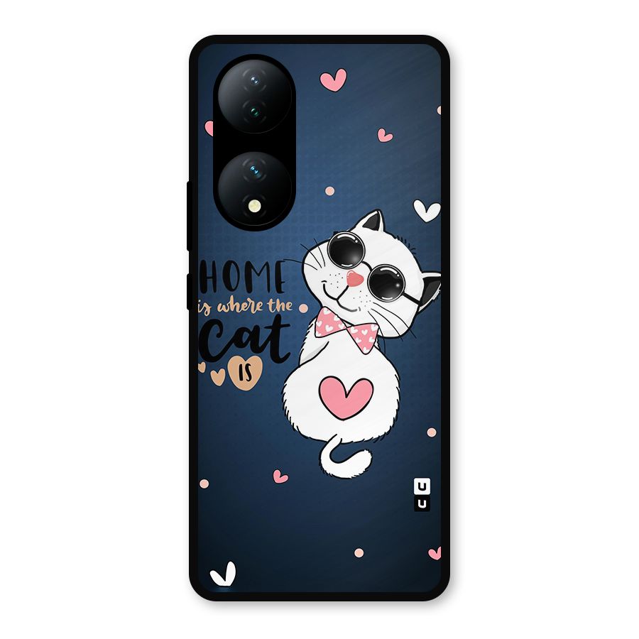 Home Where Cat Metal Back Case for Vivo Y100