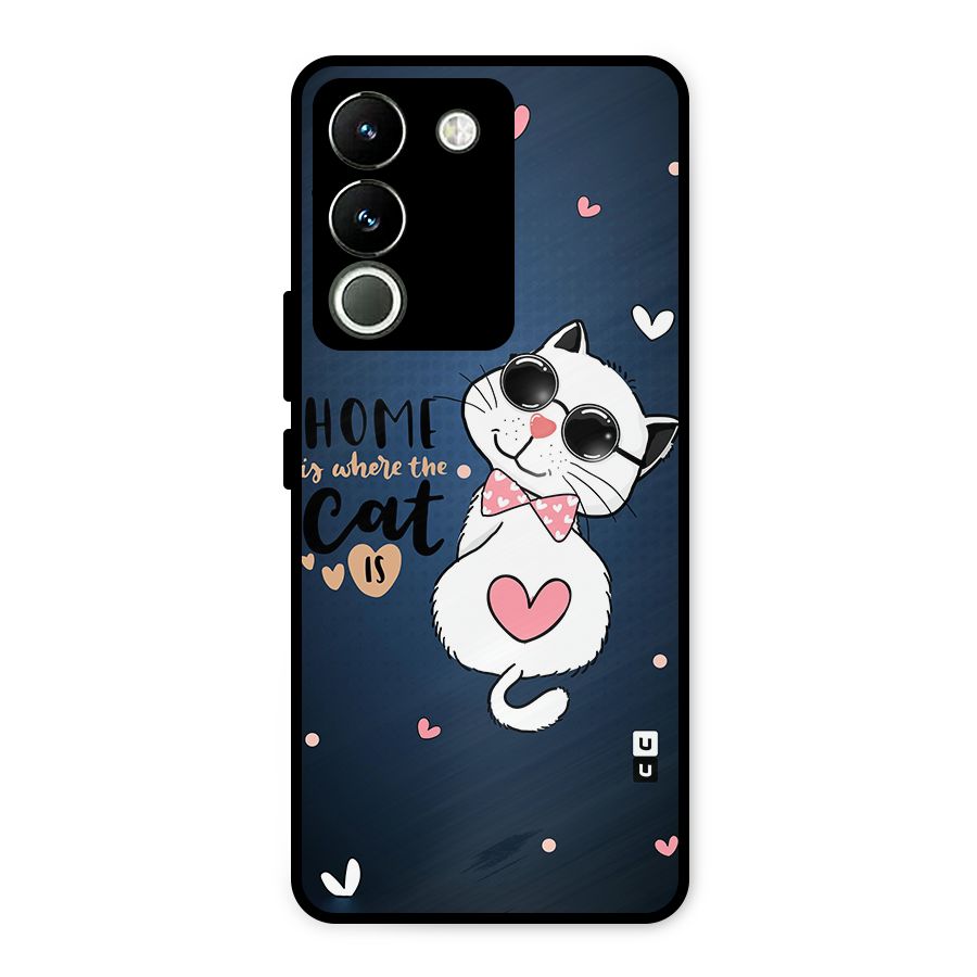 Home Where Cat Metal Back Case for Vivo Y200