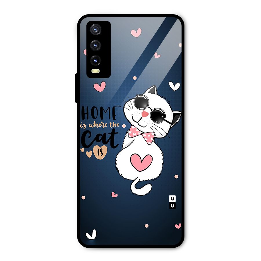 Home Where Cat Metal Back Case for Vivo Y20i