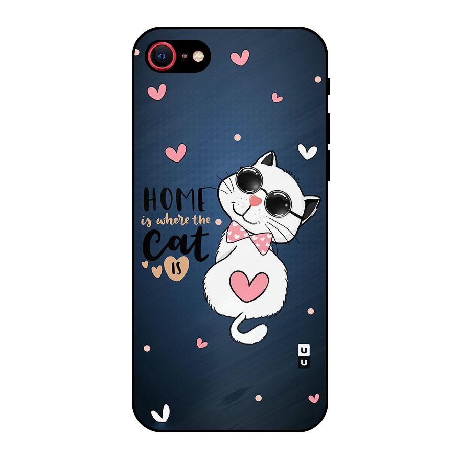 Home Where Cat Metal Back Case for iPhone 7