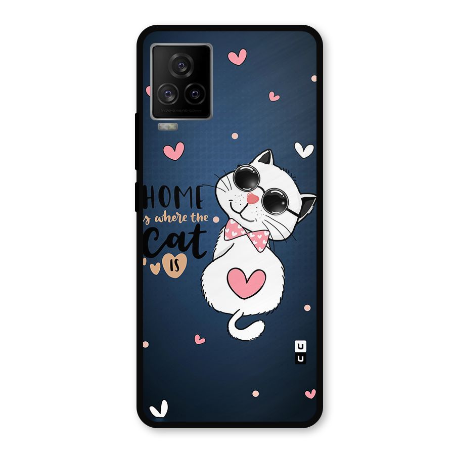 Home Where Cat Metal Back Case for iQOO 7 Legend 5G