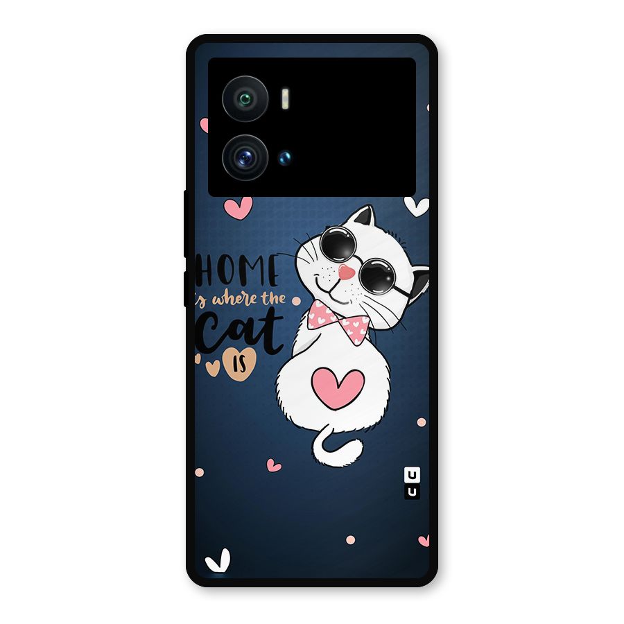 Home Where Cat Metal Back Case for iQOO 9 Pro