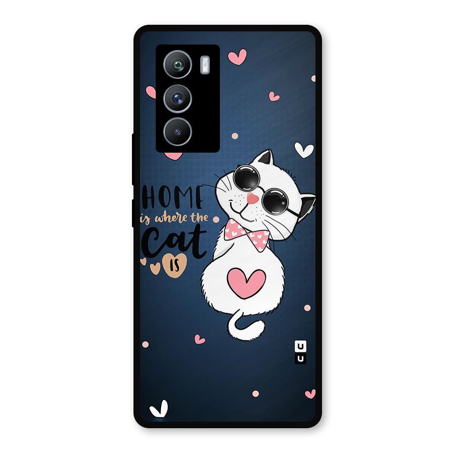 Home Where Cat Metal Back Case for iQOO 9 SE