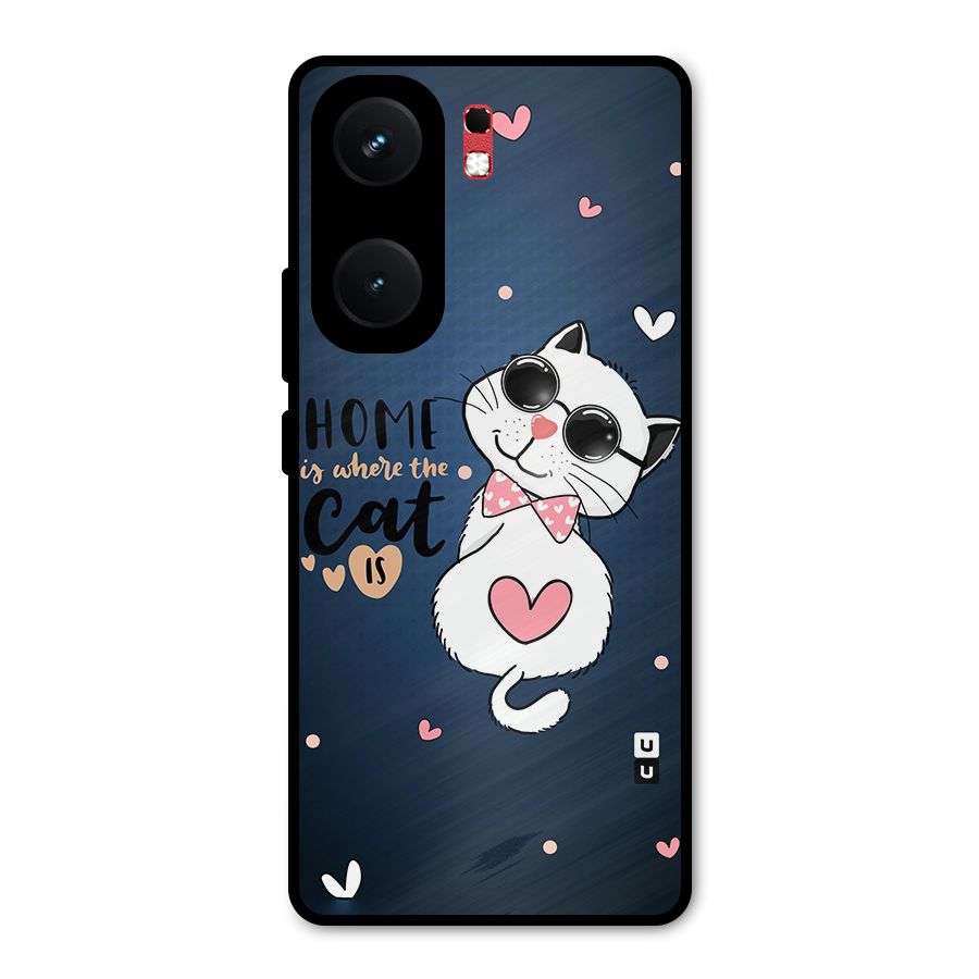 Home Where Cat Metal Back Case for iQOO Neo 9 Pro