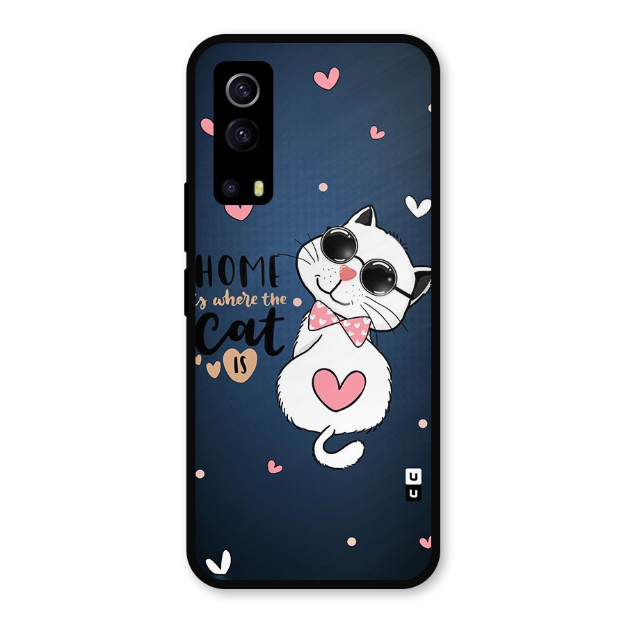Home Where Cat Metal Back Case for iQOO Z3