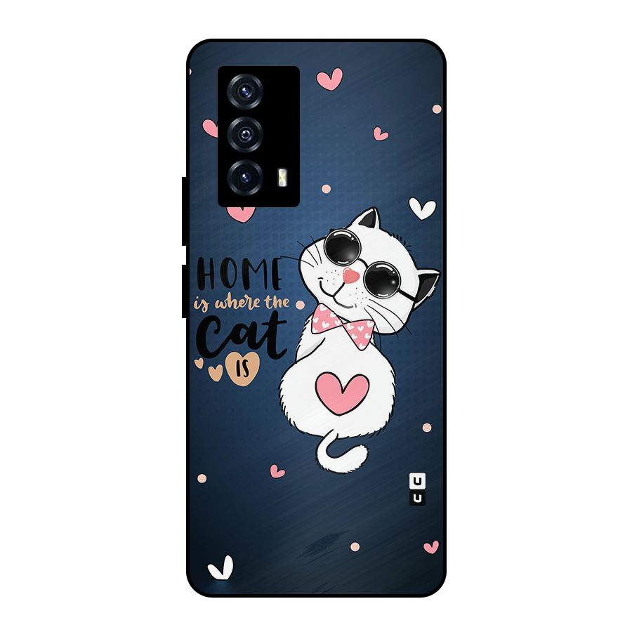 Home Where Cat Metal Back Case for iQOO Z5