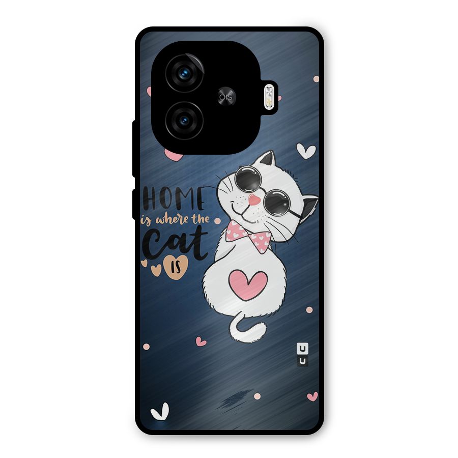 Home Where Cat Metal Back Case for iQOO Z9 Turbo