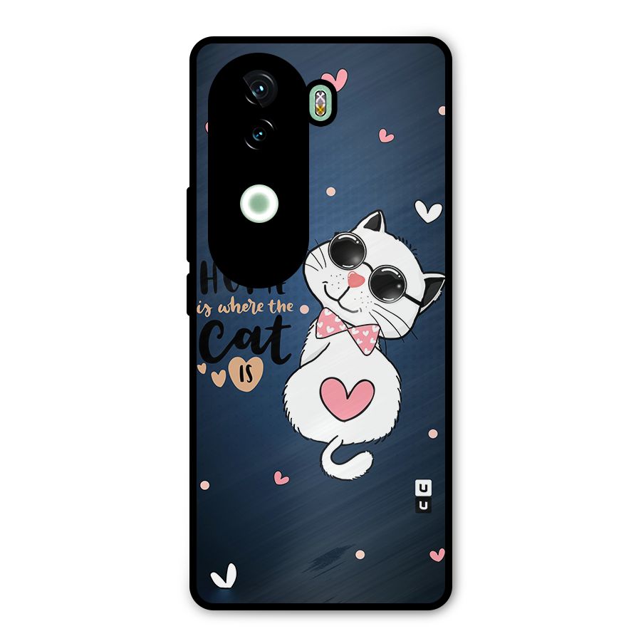 Home Where Cat Metal Back Case for iQOO Z9s