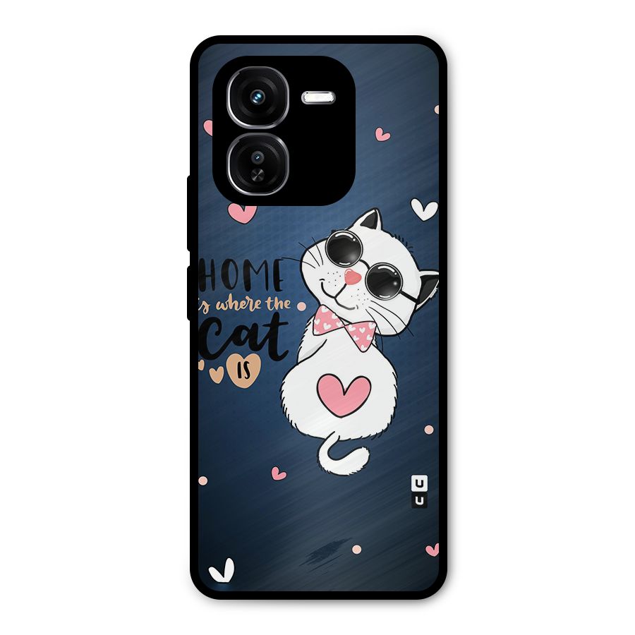 Home Where Cat Metal Back Case for iQOO Z9x