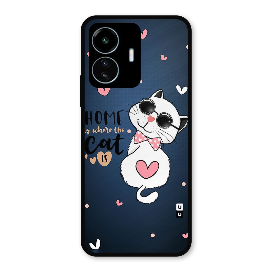 Home Where Cat Metal Back Case for vivo iQOO Z6 Lite 5G