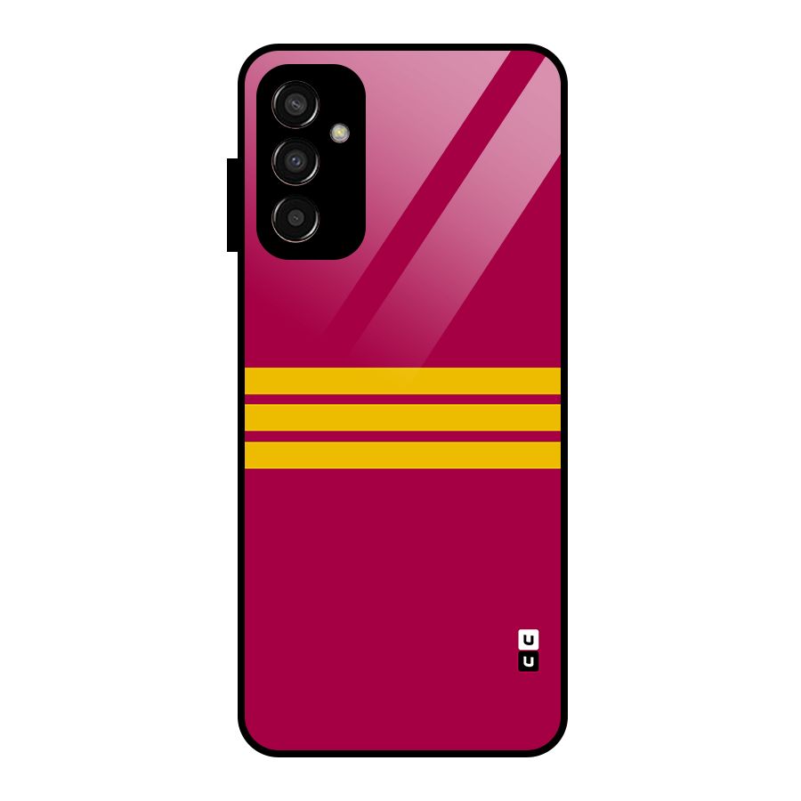 Horizontal Sports Stripes Glass Back Case for Galaxy F13
