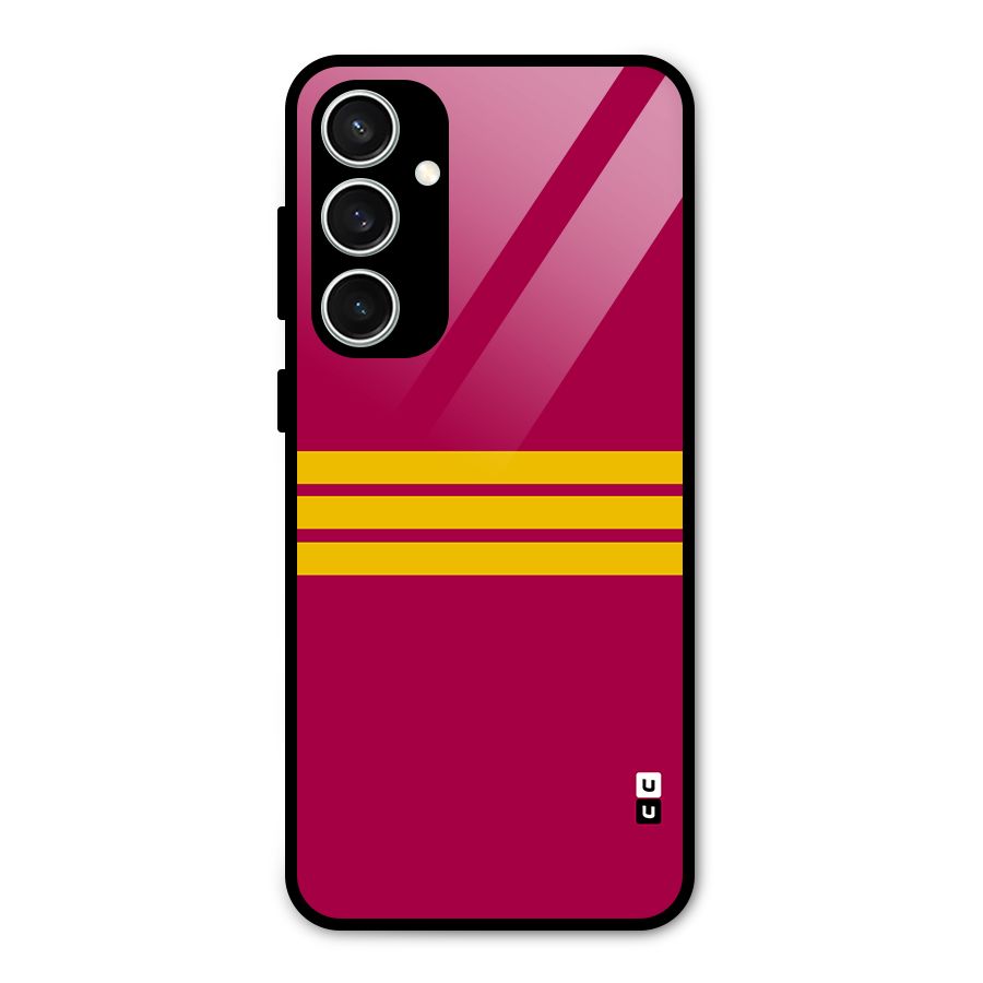 Horizontal Sports Stripes Glass Back Case for Galaxy S23 FE