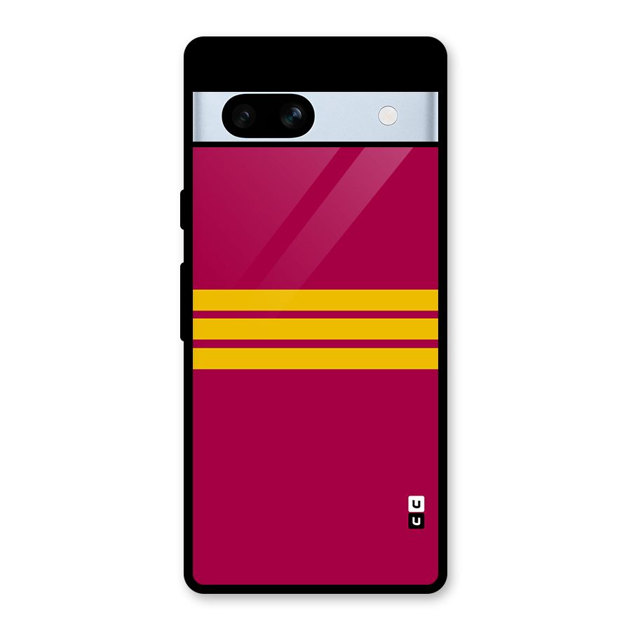 Horizontal Sports Stripes Glass Back Case for Google Pixel 7a