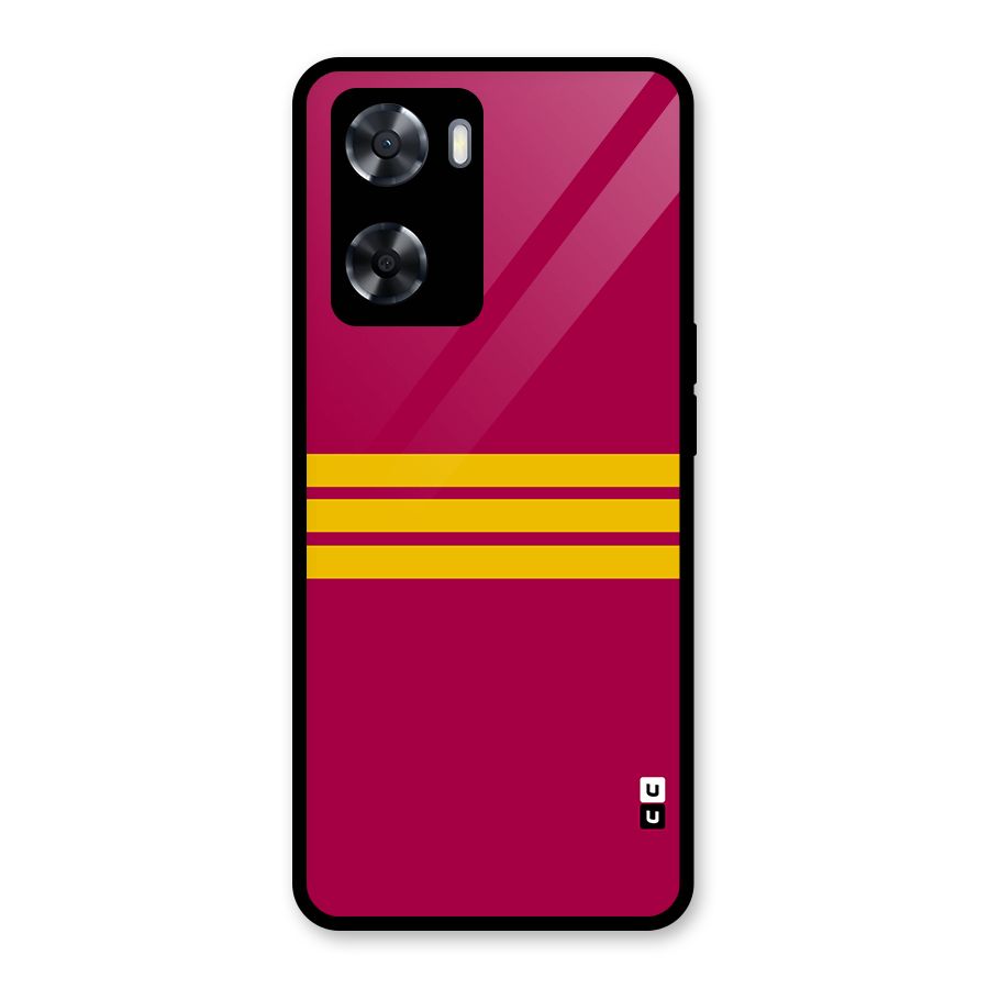 Horizontal Sports Stripes Glass Back Case for OnePlus Nord N20 SE