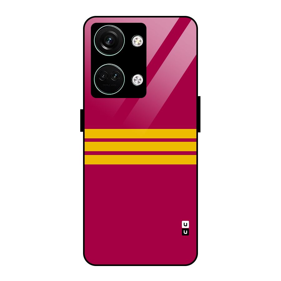 Horizontal Sports Stripes Glass Back Case for Oneplus Nord 3