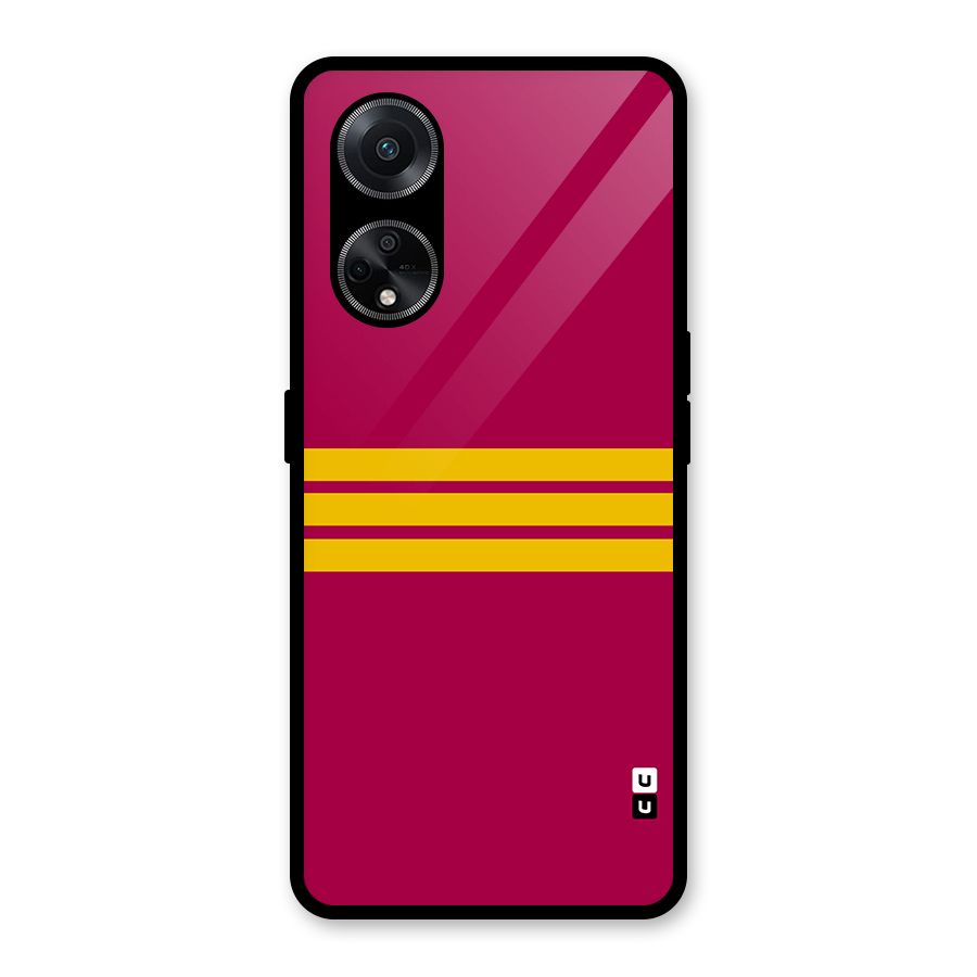 Horizontal Sports Stripes Glass Back Case for Oppo F23