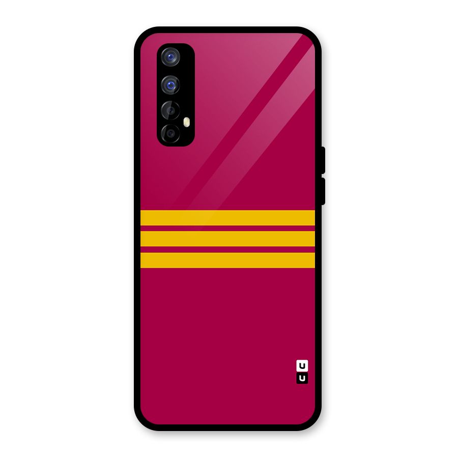 Horizontal Sports Stripes Glass Back Case for Realme 7