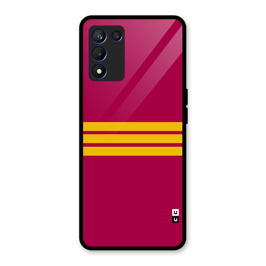 Horizontal Sports Stripes Glass Back Case for Realme 9 5G Speed