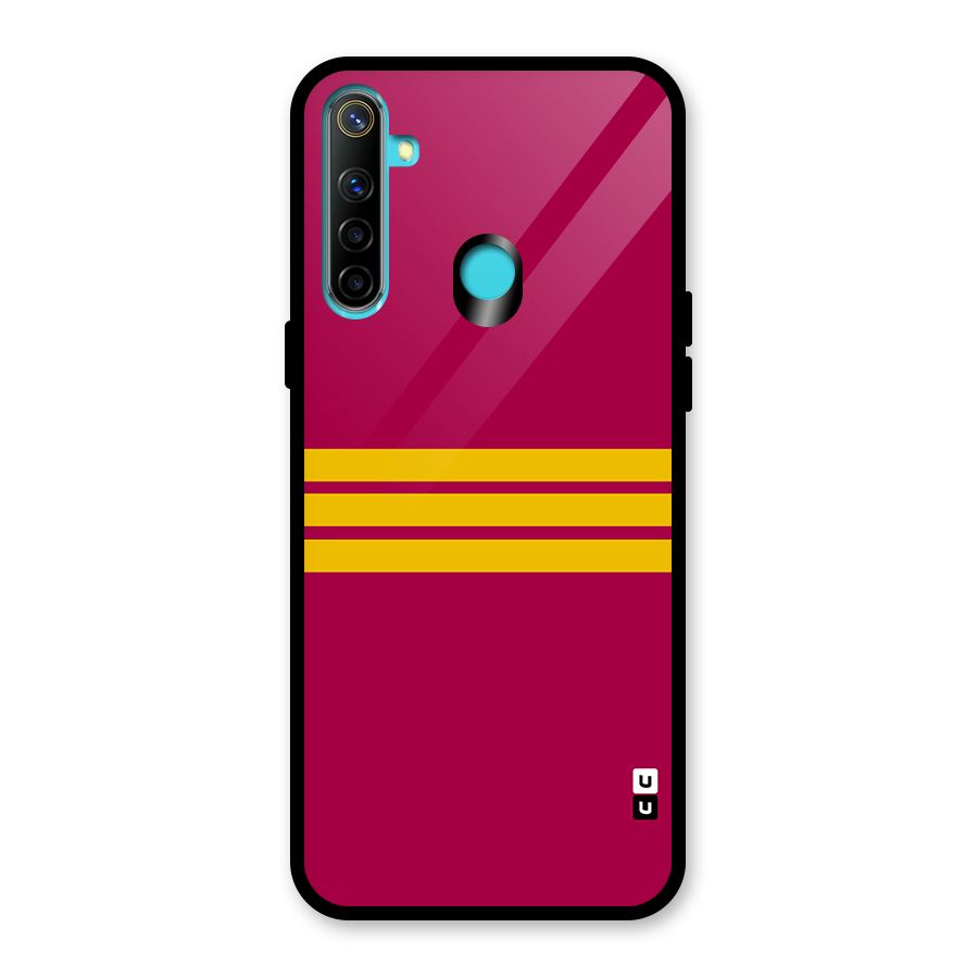 Horizontal Sports Stripes Glass Back Case for Realme Narzo 10