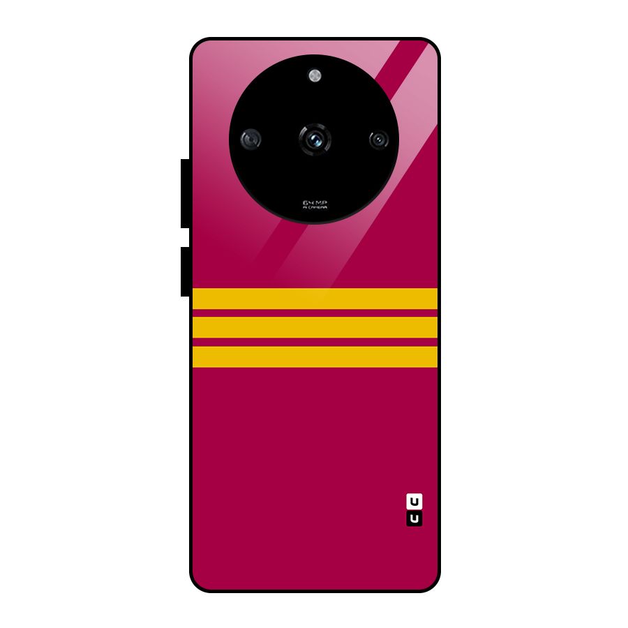 Horizontal Sports Stripes Glass Back Case for Realme Narzo 60 5G