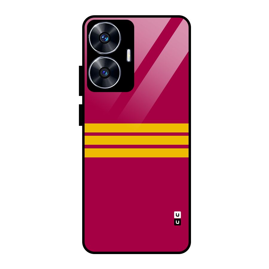Horizontal Sports Stripes Glass Back Case for Realme Narzo N55