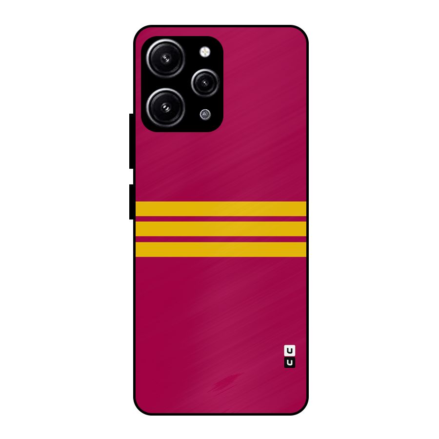 Horizontal Sports Stripes Glass Back Case for Redmi 12 4G