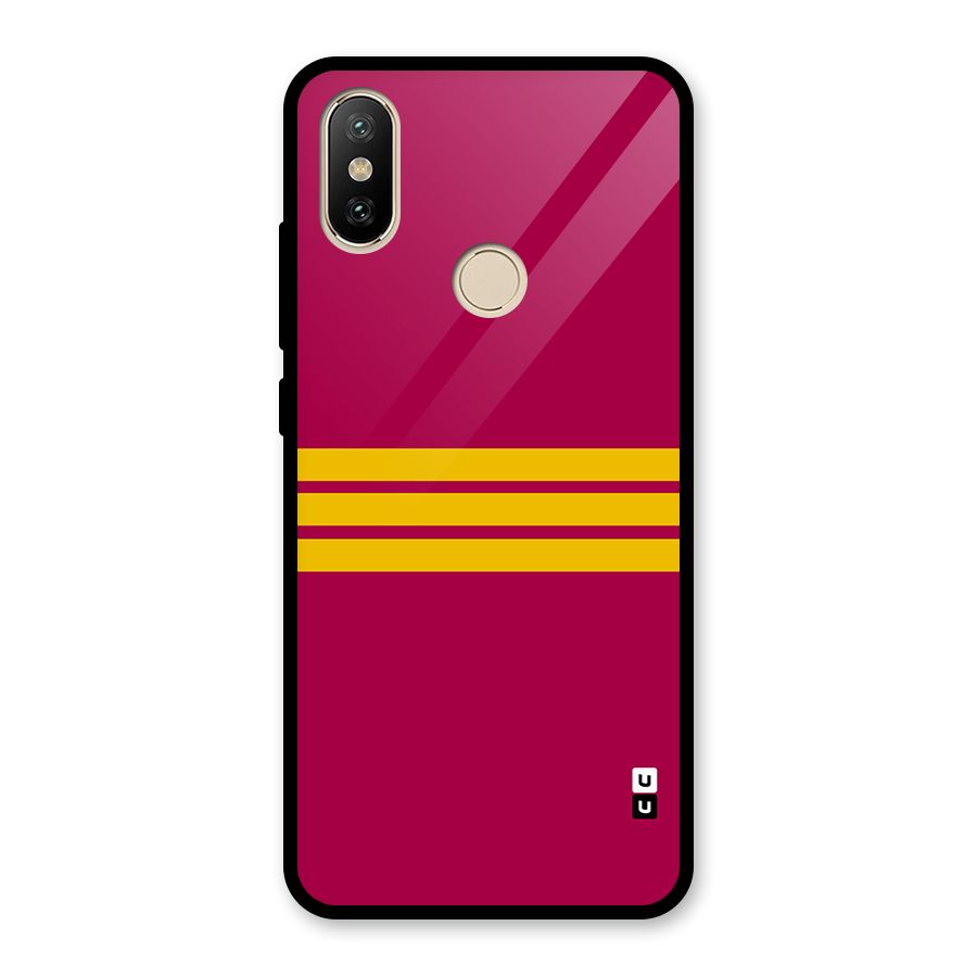 Horizontal Sports Stripes Glass Back Case for Redmi A2
