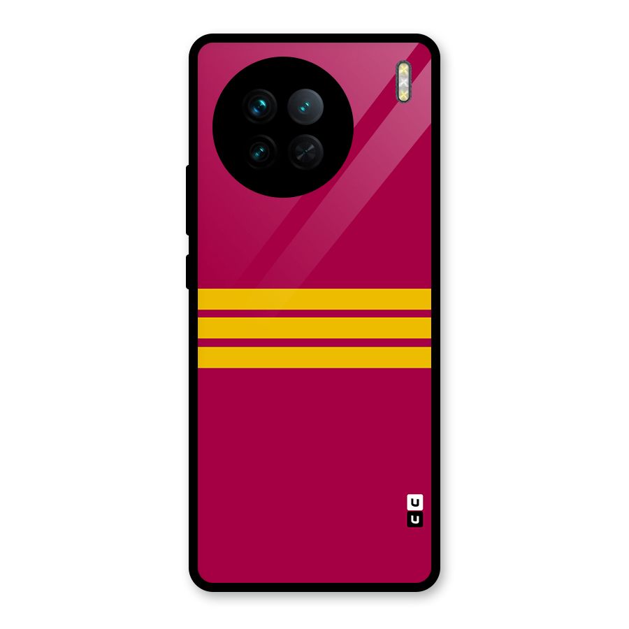 Horizontal Sports Stripes Glass Back Case for Vivo X90