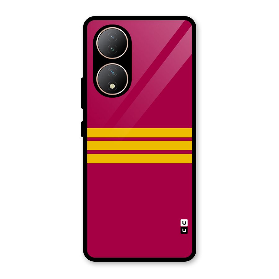 Horizontal Sports Stripes Glass Back Case for Vivo Y100A