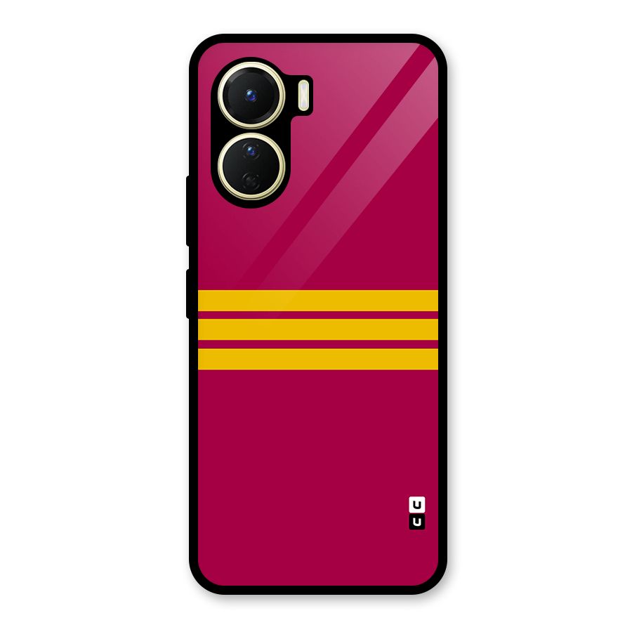 Horizontal Sports Stripes Glass Back Case for Vivo Y16