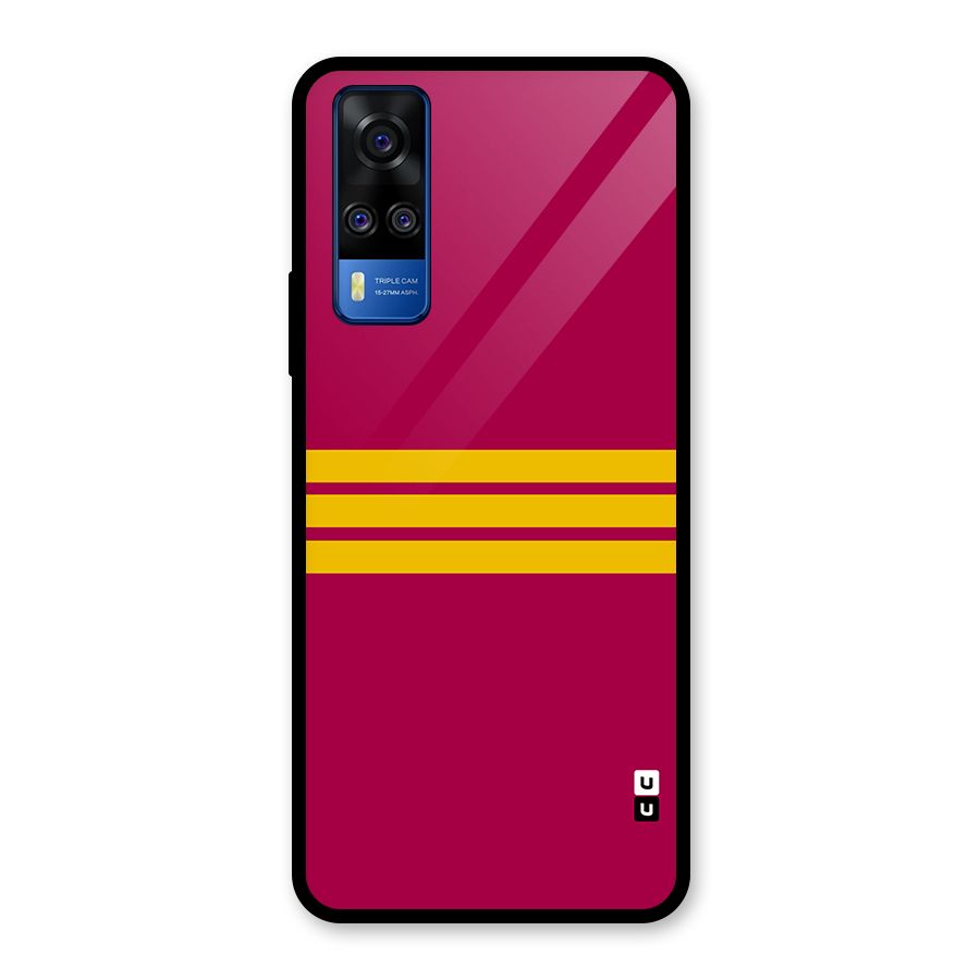 Horizontal Sports Stripes Glass Back Case for Vivo Y31