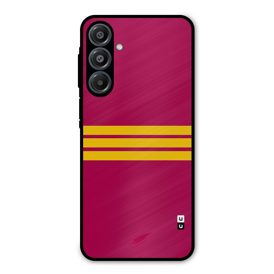 Horizontal Sports Stripes Metal Back Case for Galaxy A16 5G