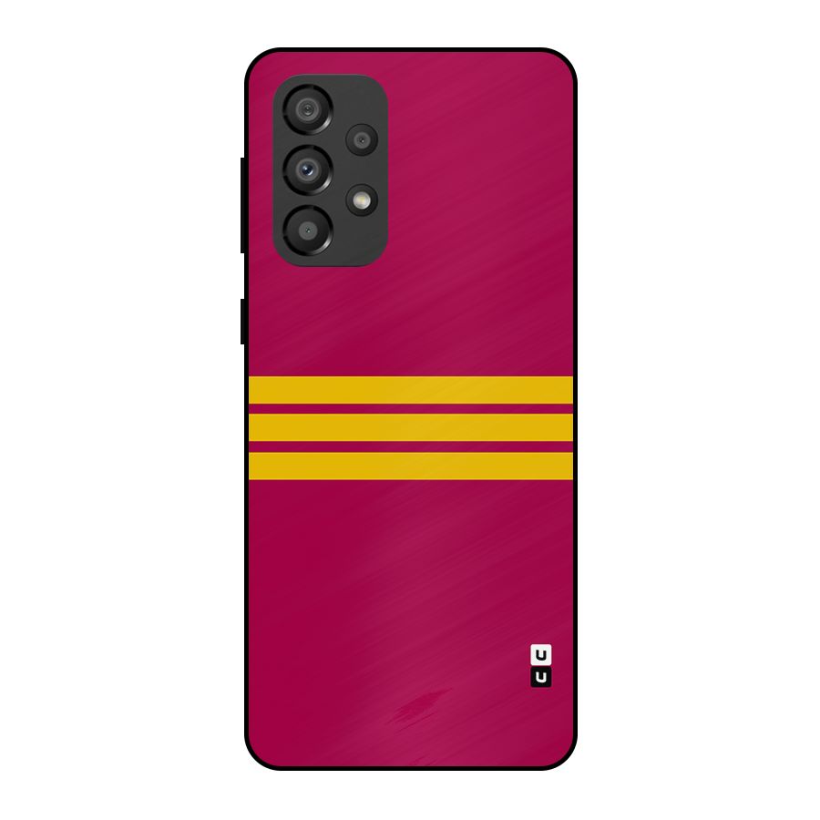 Horizontal Sports Stripes Metal Back Case for Galaxy A33 5G